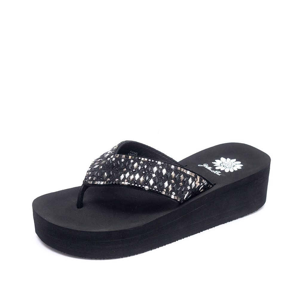 New In Box Yellow Box Flip Flops Richel Black Medium Width New New In Box